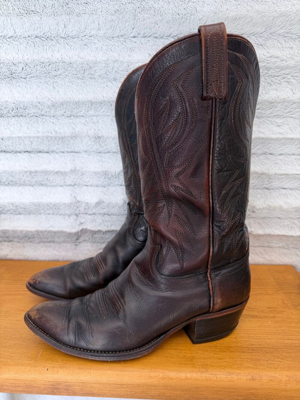 Vintage Dan Post 6710 Brown Leather Western Cowboy Boots Men’s 8.5 D